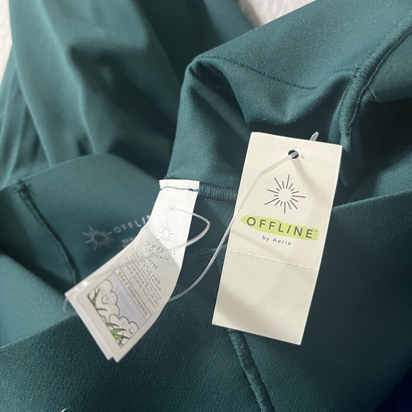 bnwt aerie offline real me xtra bootcut dark green yoga leggings with pockets - Picture 5 of 7